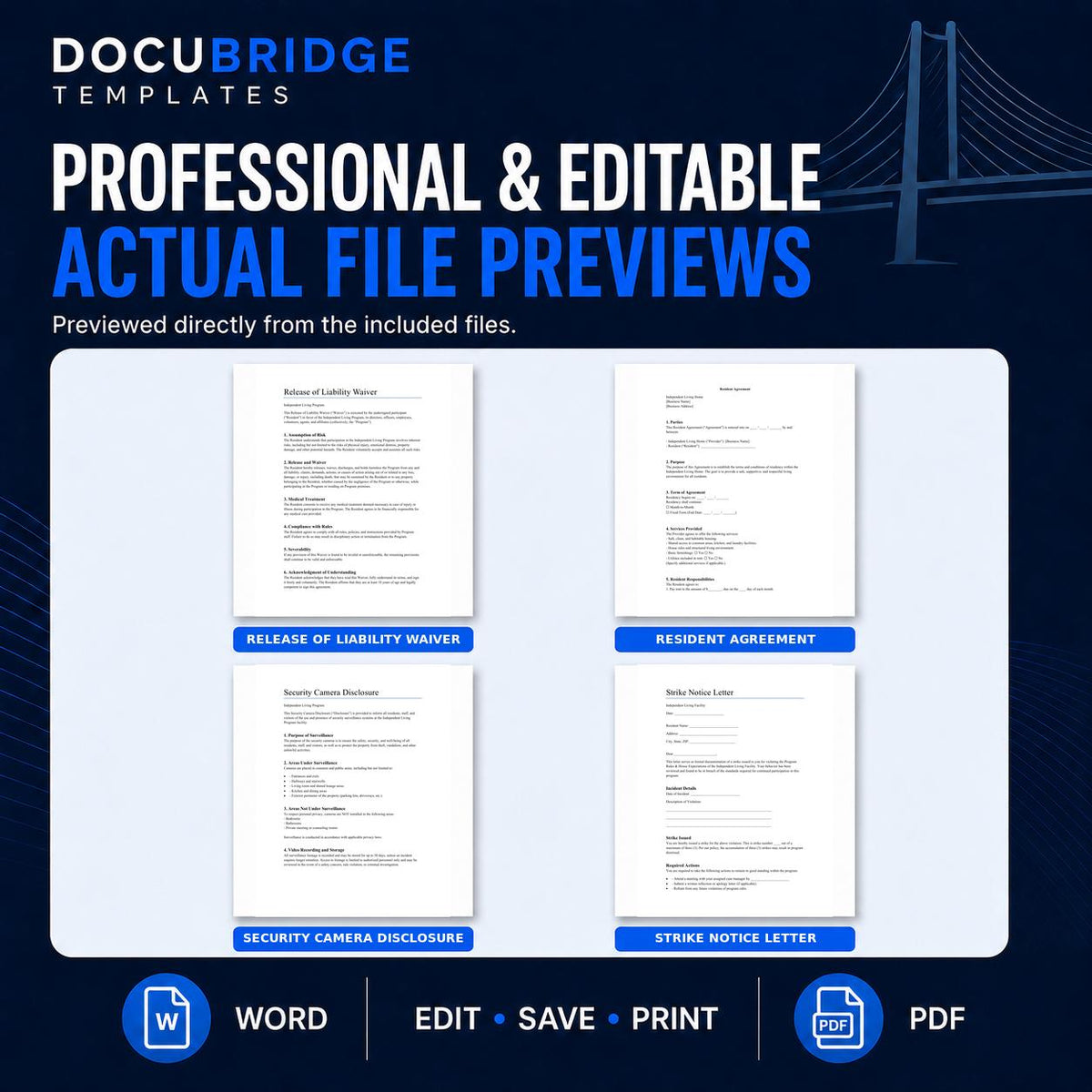 Independent Living Facility Forms Bundle – 12 Group Home & Transitional Housing Templates