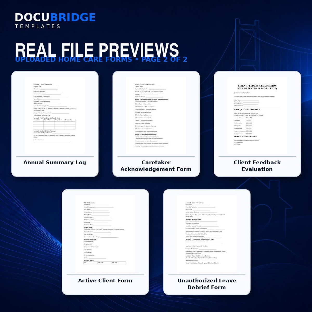Home Care Agency Forms Bundle – 40+ Caregiver, Client & Business Templates