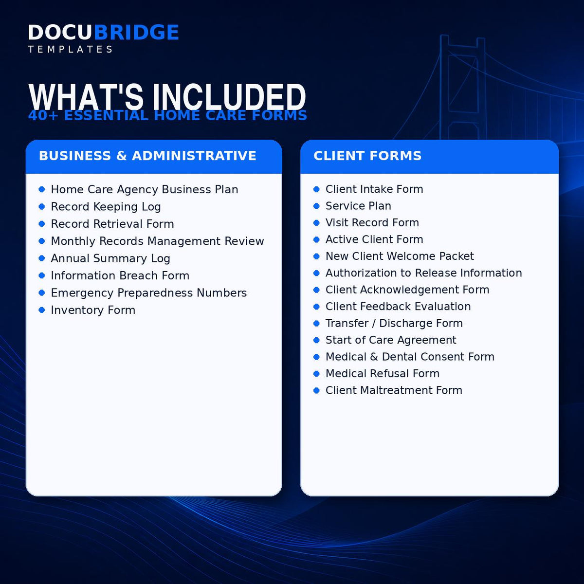 Home Care Agency Forms Bundle – 40+ Caregiver, Client & Business Templates