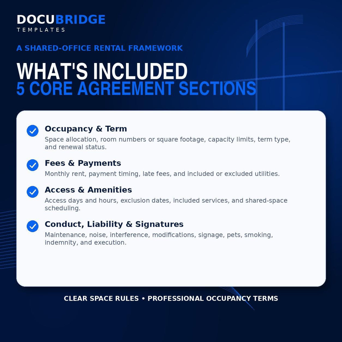 Co-working Space Agreement Template • Flexible Office Rental Contract (PDF Download)
