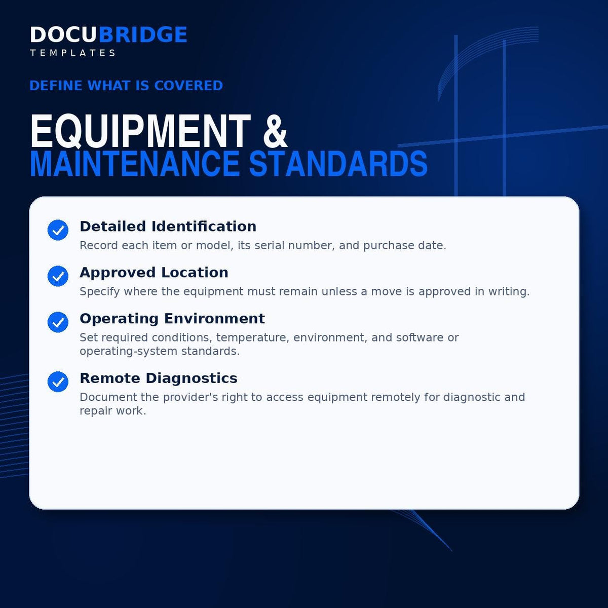 Equipment Maintenance Agreement Template | Service Level Agreement (SLA) (Digital Download)