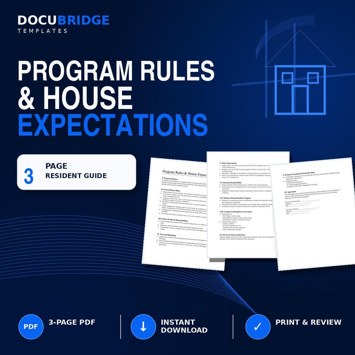 Independent Living House Rules and Resident Expectations | Group Home Rules & Behavior Policy Template