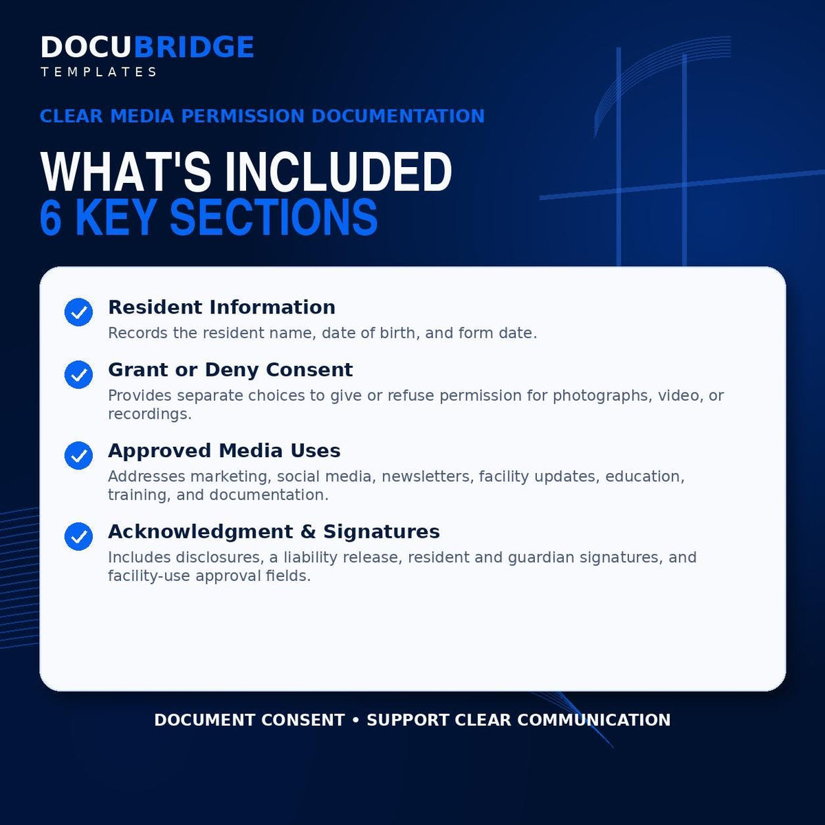 Media Release & Consent Form for Independent Living Facility | Editable PDF for Resident Authorization