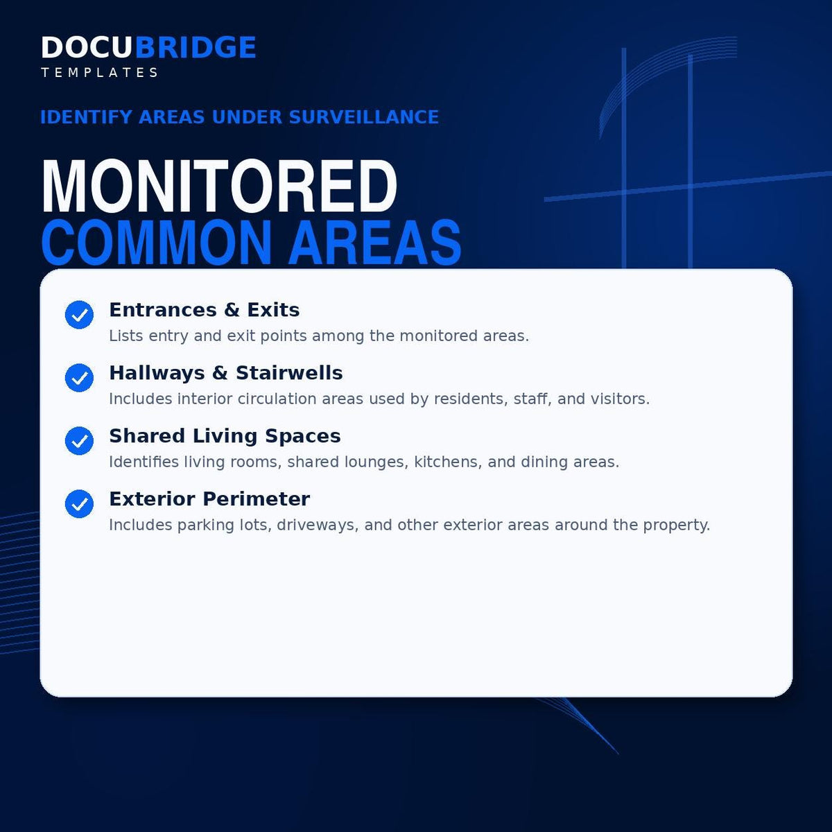 Security Camera Disclosure Form for Independent Living Facility | Surveillance Consent PDF Template