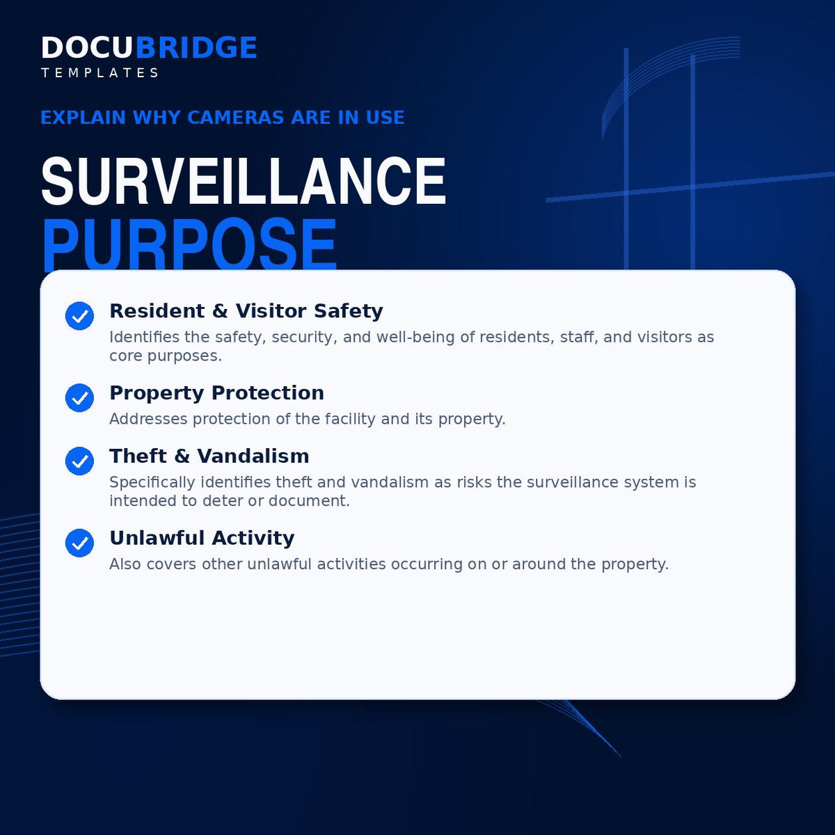 Security Camera Disclosure Form for Independent Living Facility | Surveillance Consent PDF Template