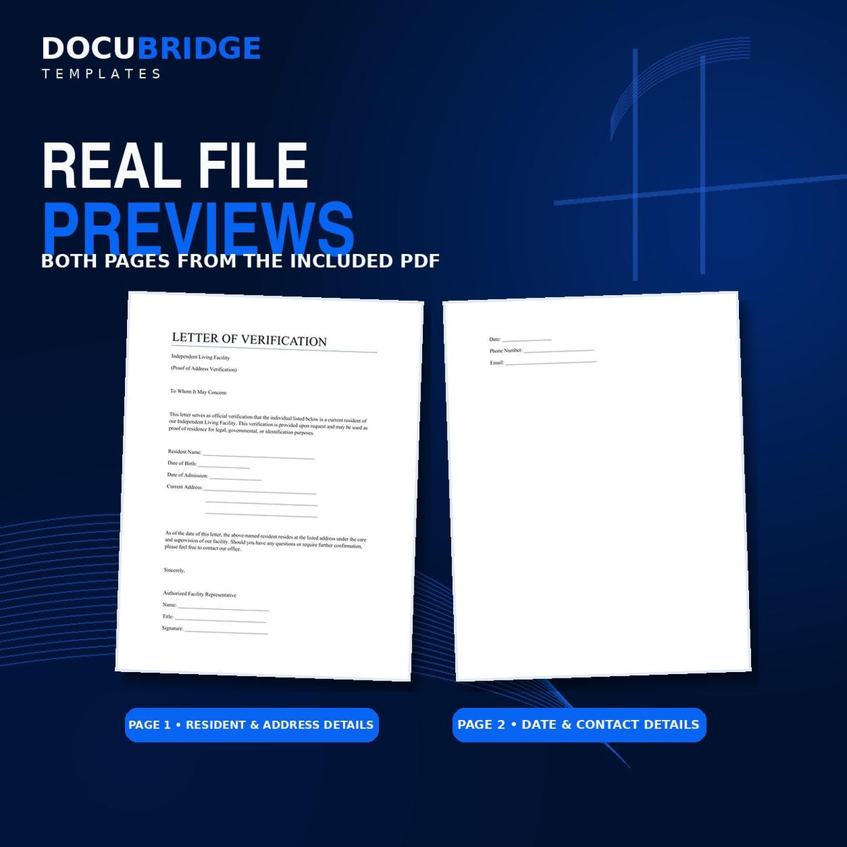 Proof of Address Letter Template for Independent Living Facility | Resident Verification Form PDF