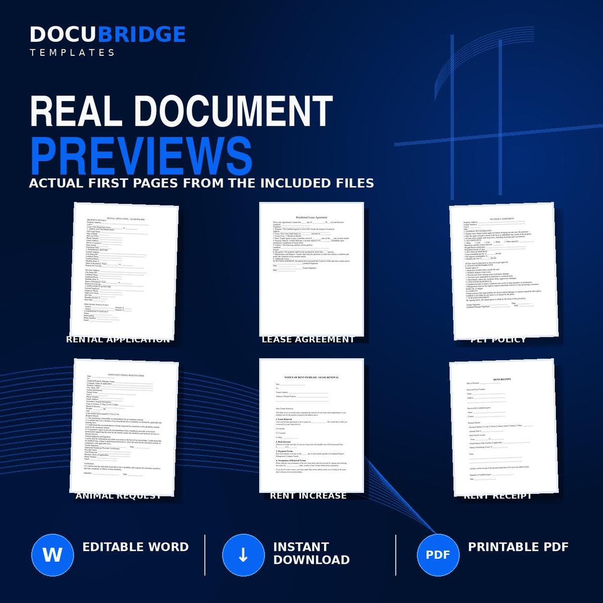 Landlord Rental Forms Bundle – 15+ Tenant Screening, Lease & Property Management Templates