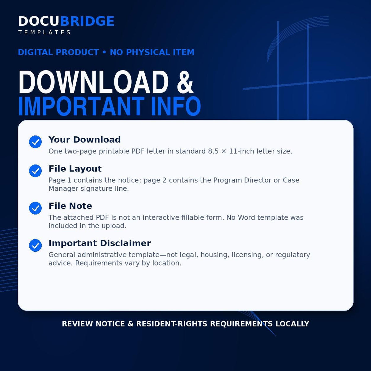 Program Discharge Letter Template – Independent Living, Group Home & Transitional Housing Resident Exit Notice