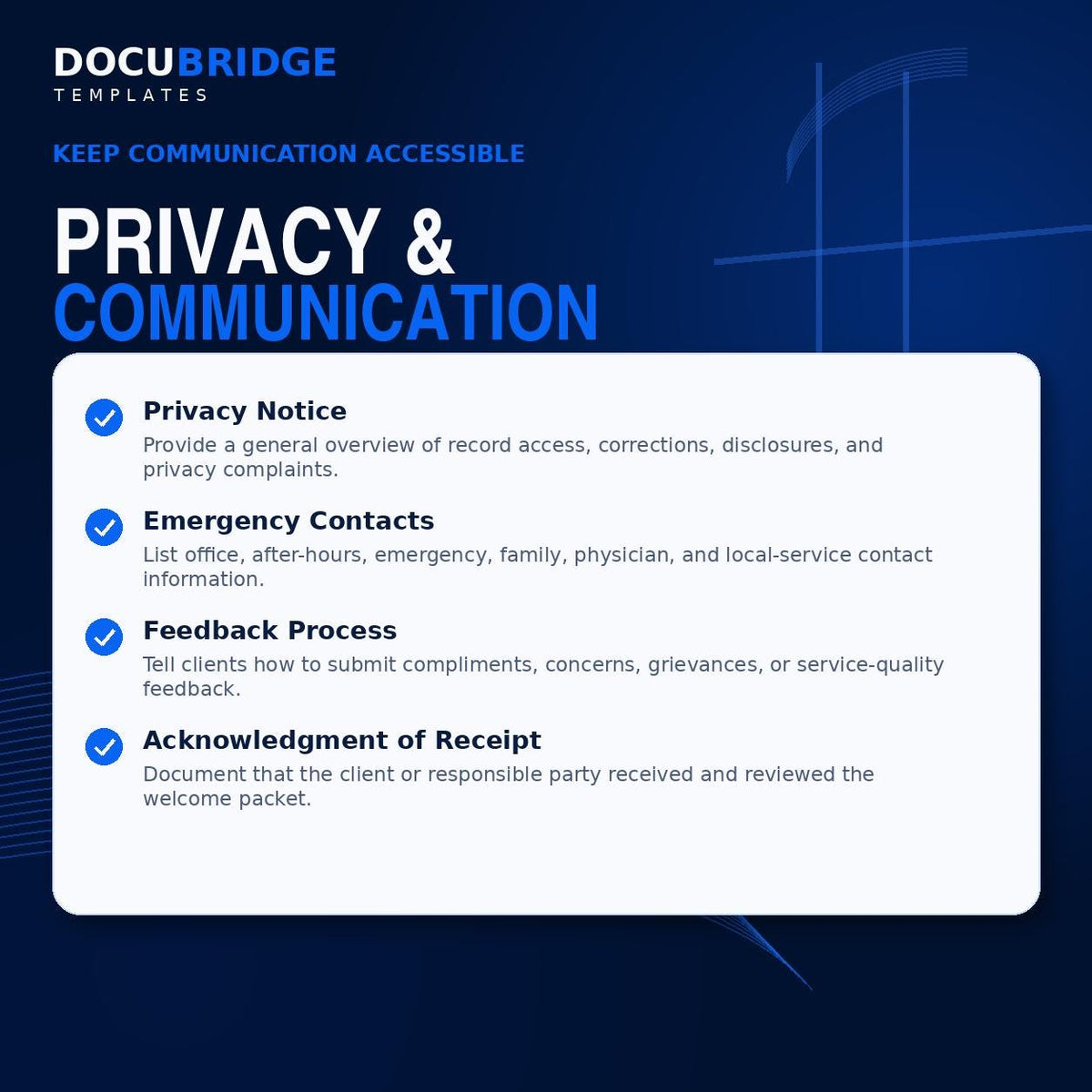 Home Care Agency Client Welcome Packet | Services, Rights, HIPAA (Digital Download)