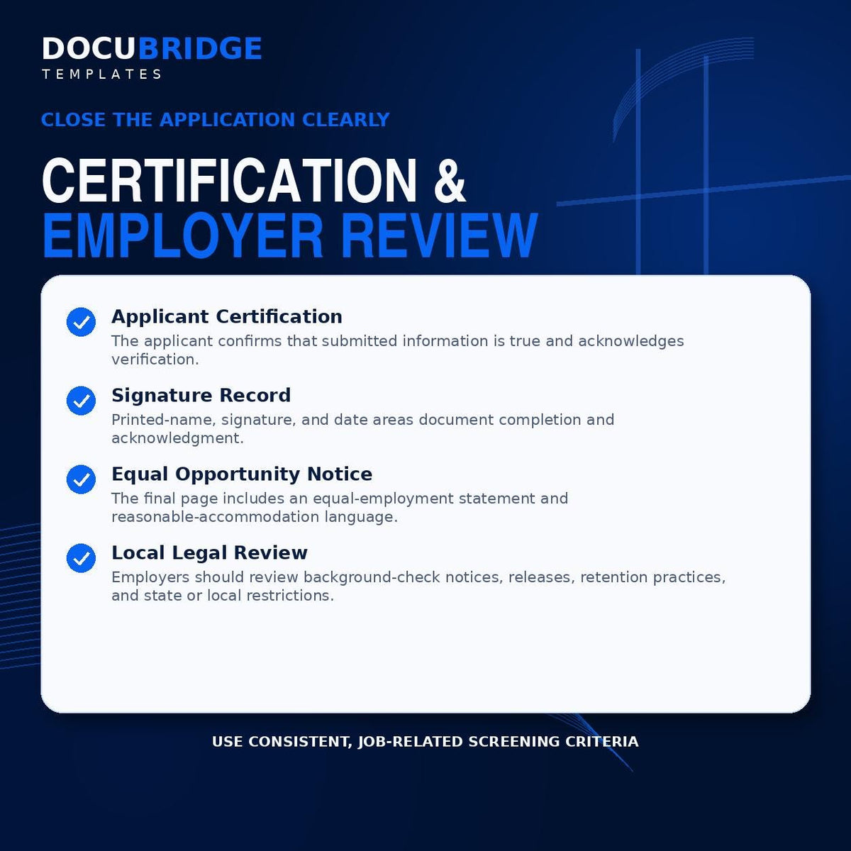 Professional Employment Application Form – Editable Job Application & Hiring Template for Small Business HR