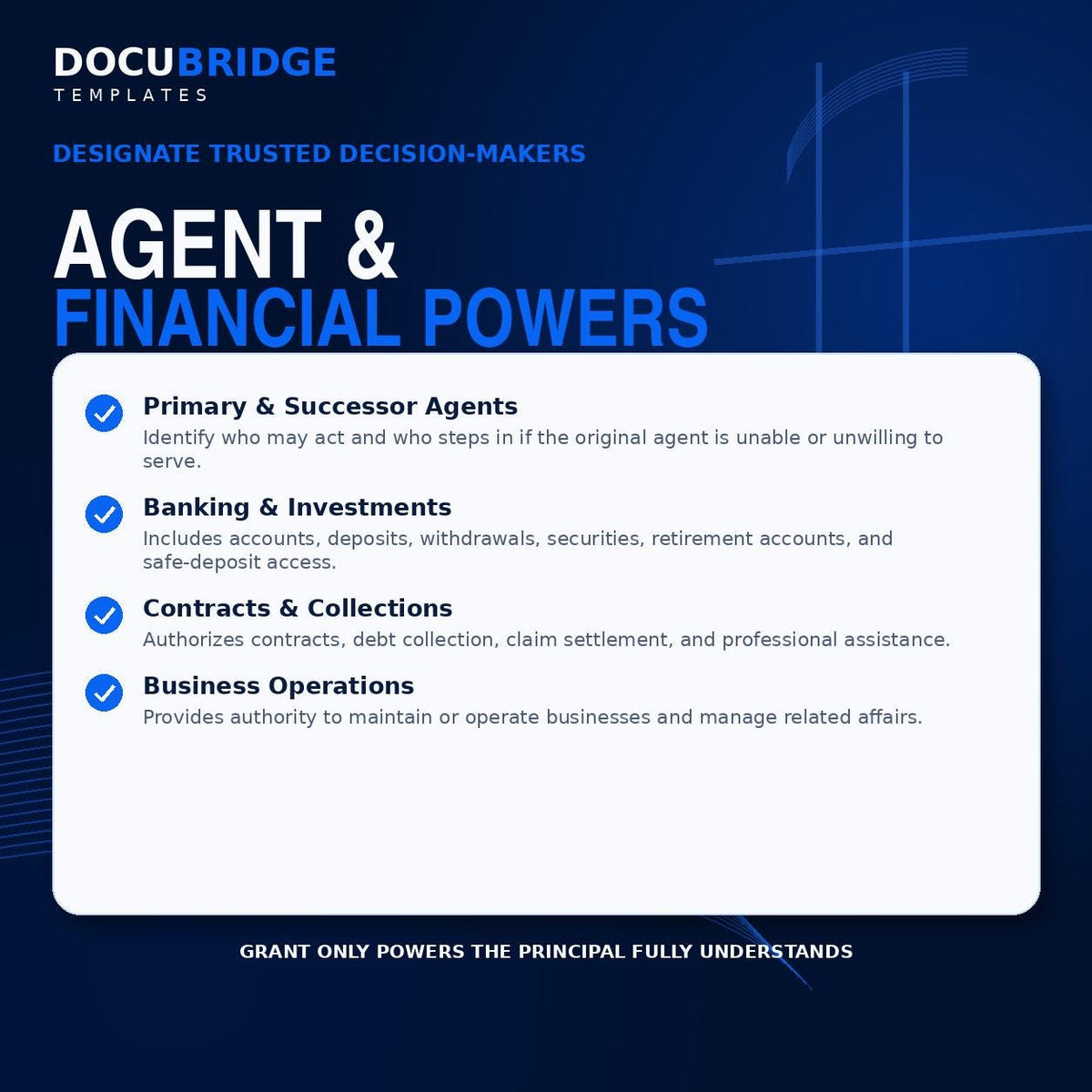 General Durable Power of Attorney Form – Financial & Property POA Authorization Template