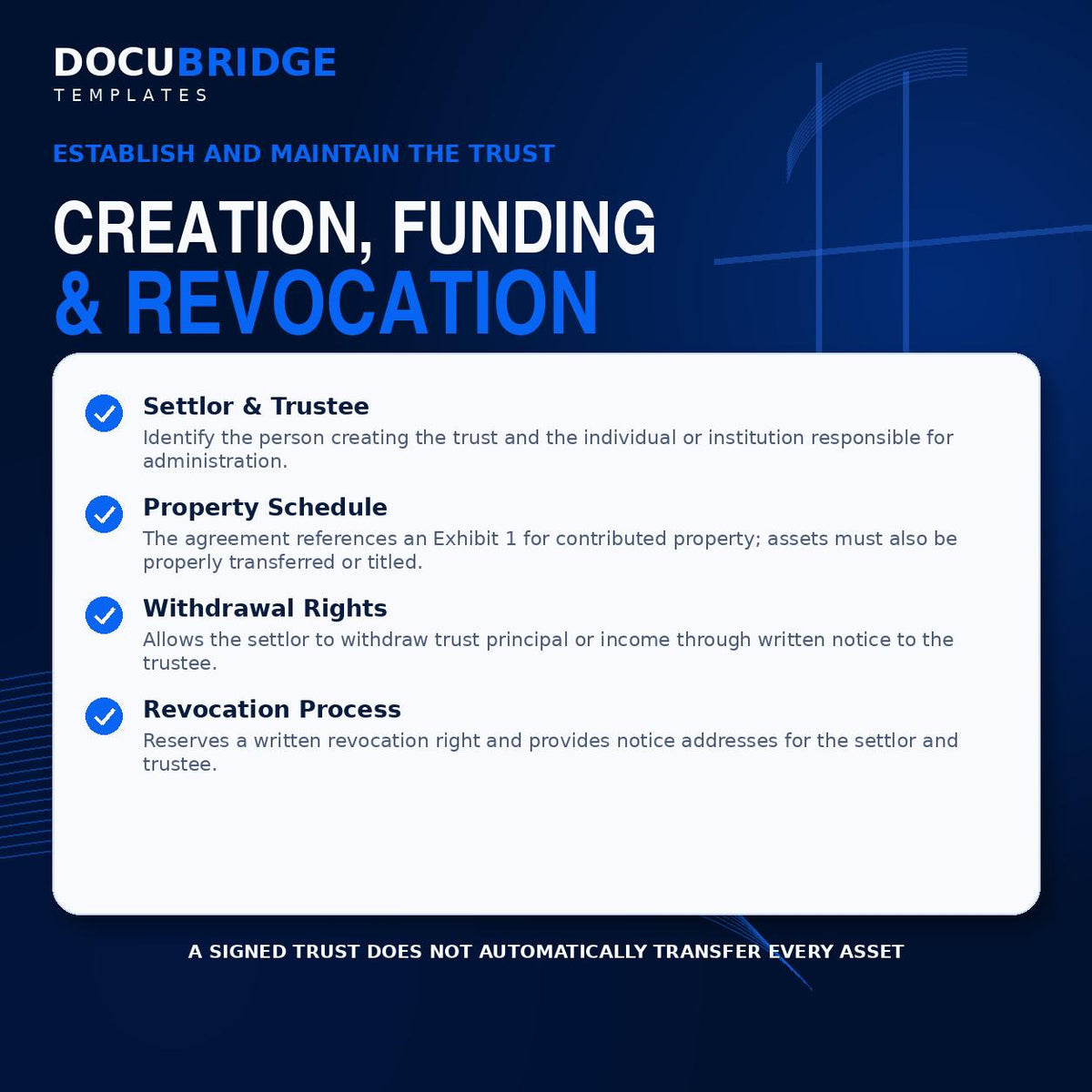 Revocable Living Trust Template – Estate Planning Trust Agreement, Trustee & Beneficiary Form | PDF
