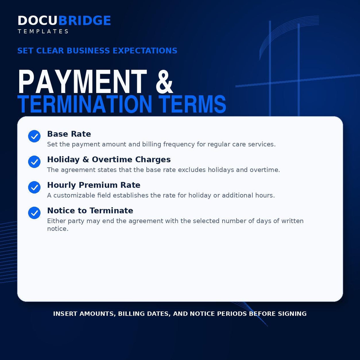Elder Care Agreement Template – Senior Caregiver Contract, In-Home Care & Private Care Service Agreement | PDF