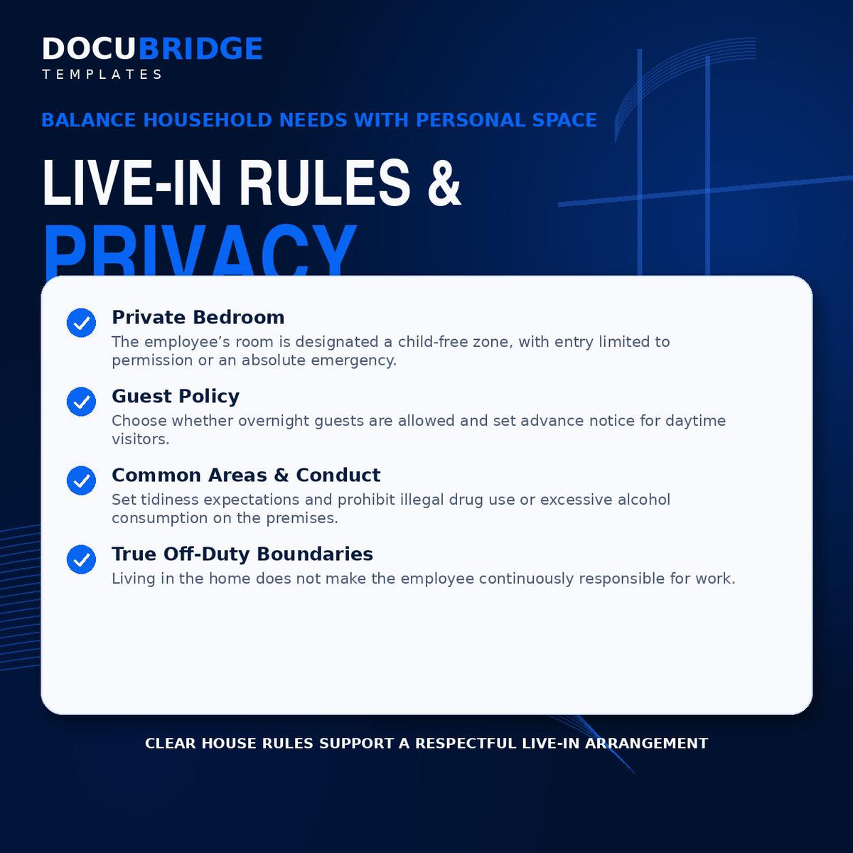 Live-In Nanny Agreement Template – Child Care Employment Contract, Household Rules, Pay & Room and Board | PDF and Word