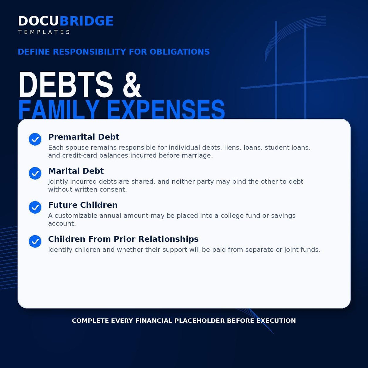 Prenuptial Agreement Template – Premarital Contract for Separate Property, Assets, Debts & Financial Planning | PDF and Word