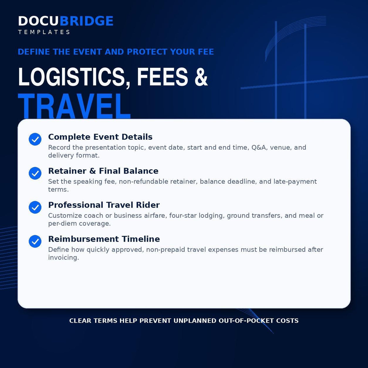 Speaker Engagement Agreement Template – Keynote Speaker Contract, Appearance Fee, Travel & Event Rider | PDF and Word