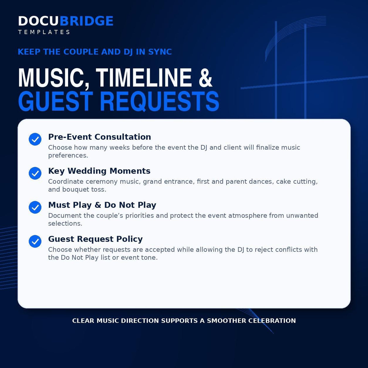 Wedding DJ Contract Template – DJ Service Agreement, Music, Overtime, Equipment & Event Entertainment | PDF and Word