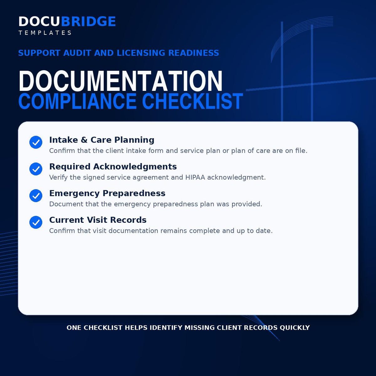 Home Care Active Client Form Template – Client Tracking, Caregiver Assignment, Billing & Compliance Checklist | PDF and Word