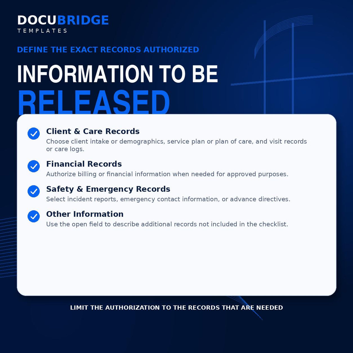 Authorization to Release Information Form – Home Care HIPAA Release, PHI Disclosure & Medical Records Authorization | PDF and Word