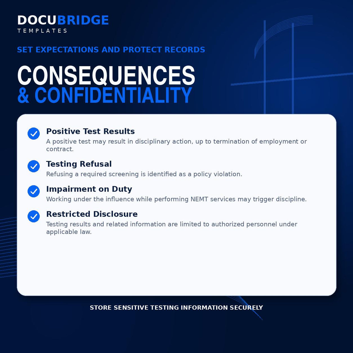 NEMT Drug Screening Policy Template – Driver Drug Testing Policy, Pre-Employment, Random & Post-Accident | PDF and Word