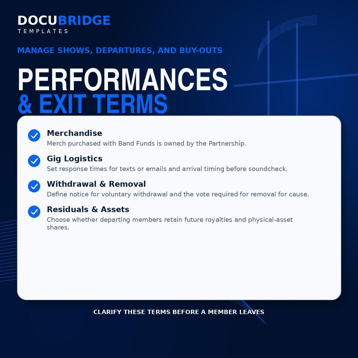 Band Partnership Agreement Template – Music Band Contract, Songwriting, Royalties, Band Fund & Member Agreement | PDF and Word
