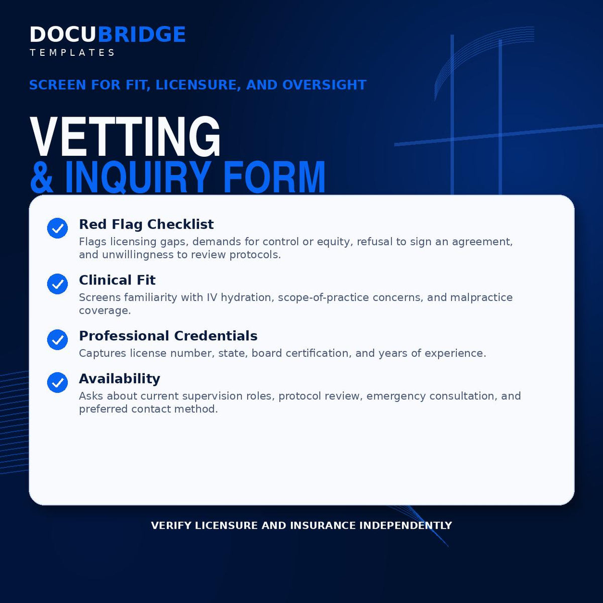 IV Hydration Medical Director Outreach Kit – Physician Outreach Scripts, Vetting Checklist & Agreement Template | PDF and Word