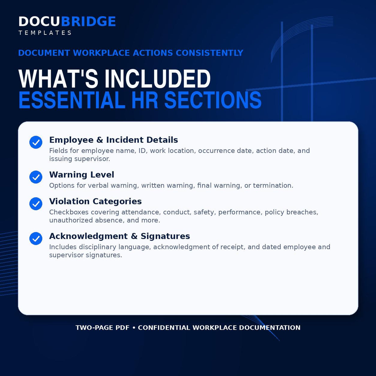 Employee Disciplinary Notice Form – Written Warning, Corrective Action & Employee Violation HR Template | PDF and Word