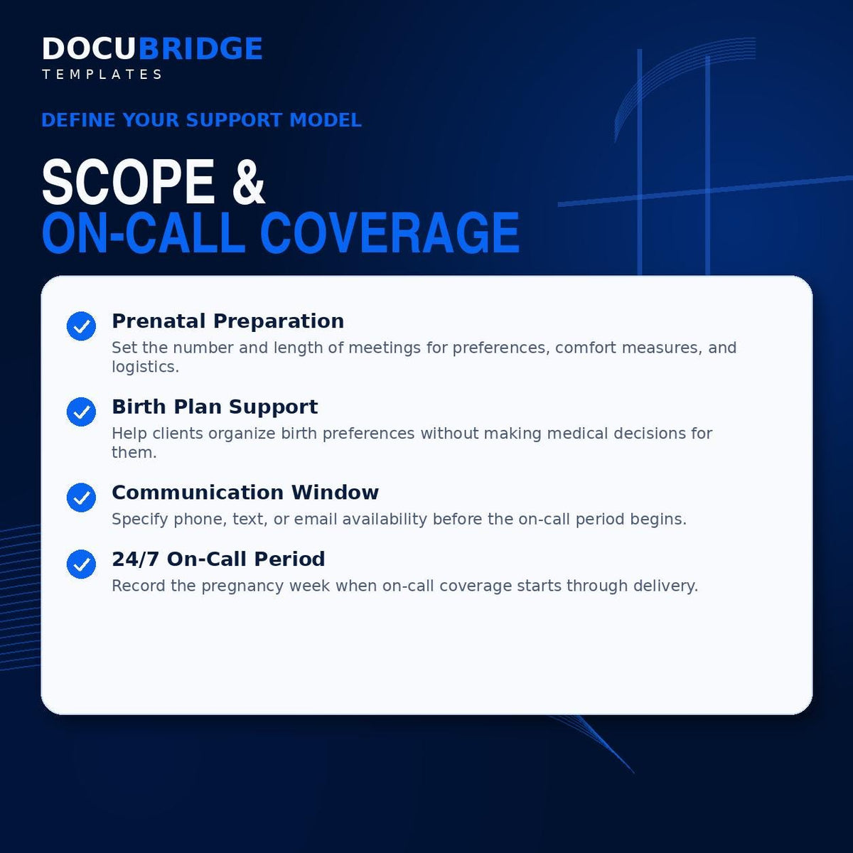 Doula Services Agreement Template – Birth Doula Contract, Prenatal & Labor Support, Fees, On-Call, Backup Doula | PDF and Word