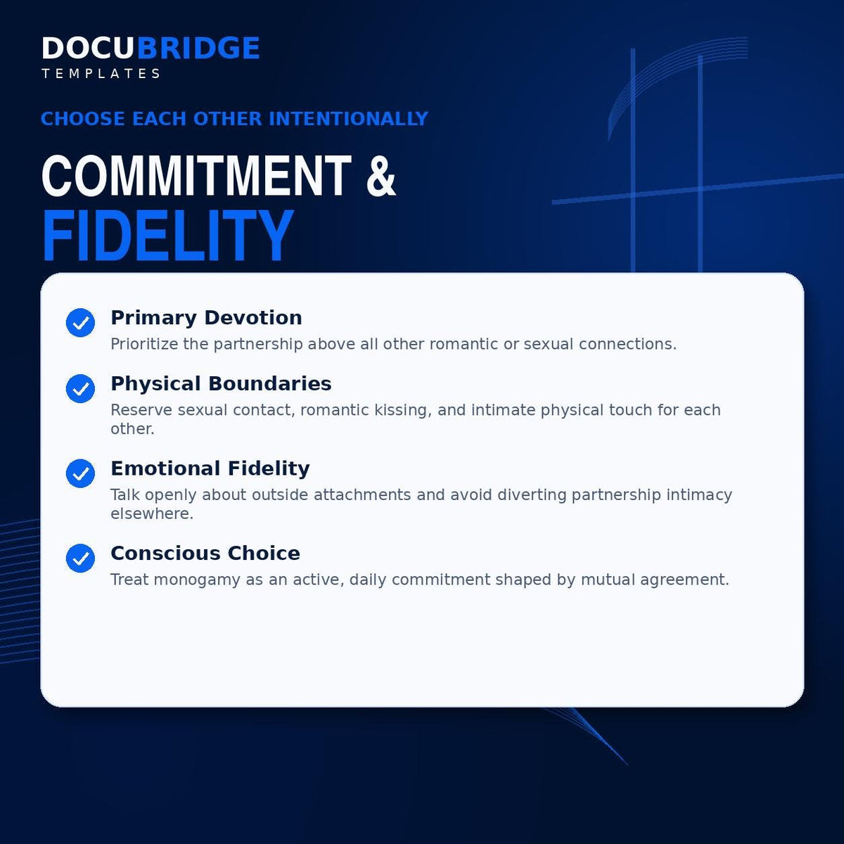 Monogamy Agreement Template – Couples Relationship Boundaries, Fidelity, Trust, Privacy & Communication Agreement | PDF and Word