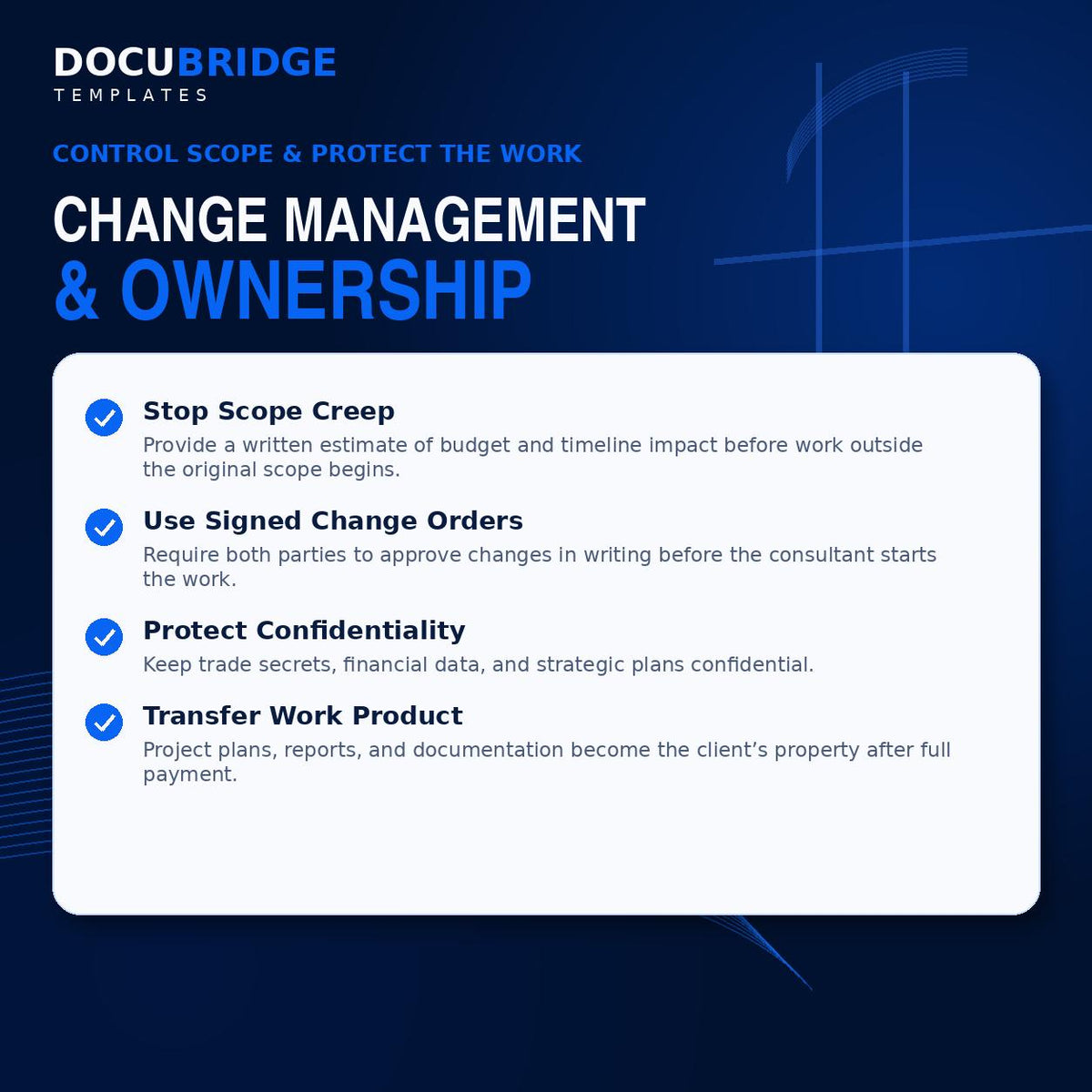 Project Management Consulting Agreement Template | Project Manager Contract | Scope of Work, Milestones & Change Order | PDF and Word