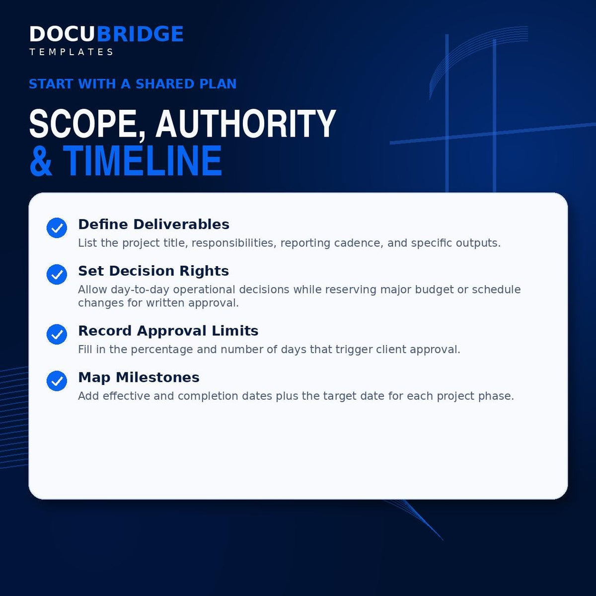Project Management Consulting Agreement Template | Project Manager Contract | Scope of Work, Milestones & Change Order | PDF and Word