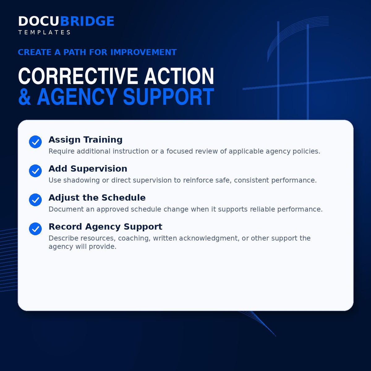 Caregiver Corrective Action Form & PIP Template | Home Care Employee Written Warning, Disciplinary Action, Performance Improvement Plan