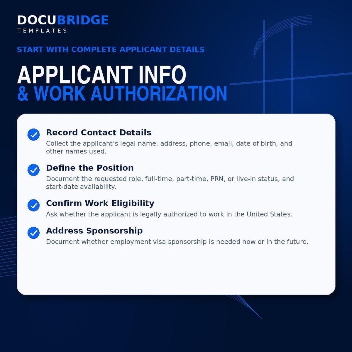 Caregiver Employment Application Template | Home Care Job Application | CNA PCA Hiring Form, Background Check & HR Form