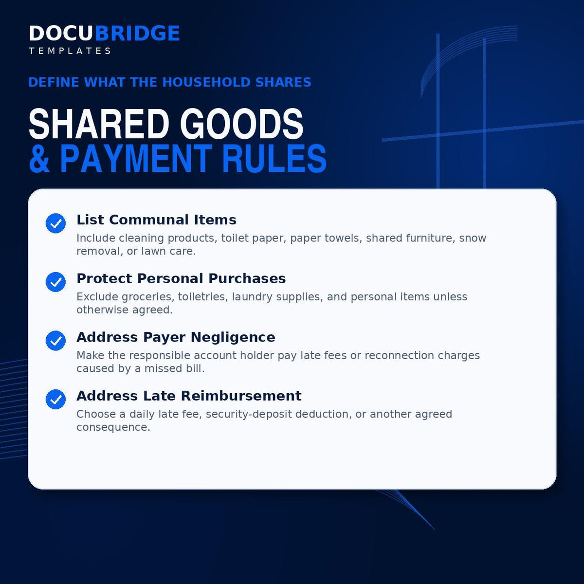 Split Costs & Reimbursement Agreement Template | Roommate Expense Sharing Contract | Rent, Utilities, Shared Bills Agreement | PDF and Word