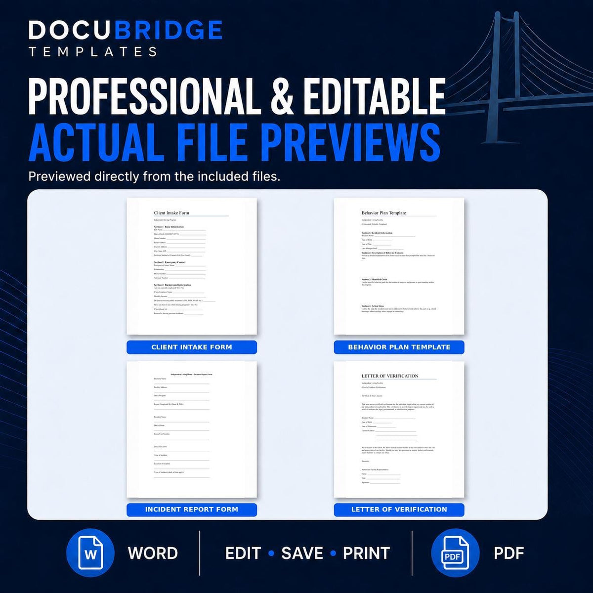 Independent Living Facility Forms Bundle – 12 Group Home & Transitional Housing Templates