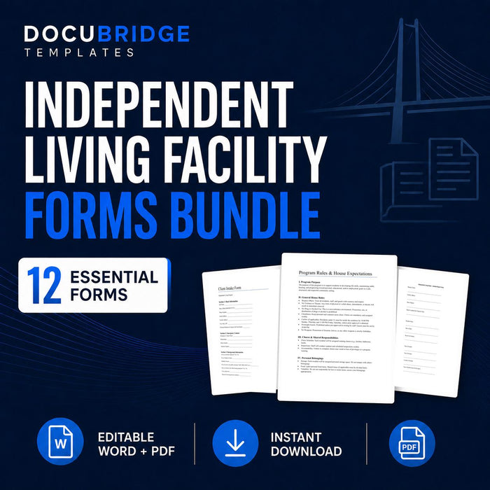 Independent Living Facility Forms Bundle – 12 Group Home & Transitional Housing Templates