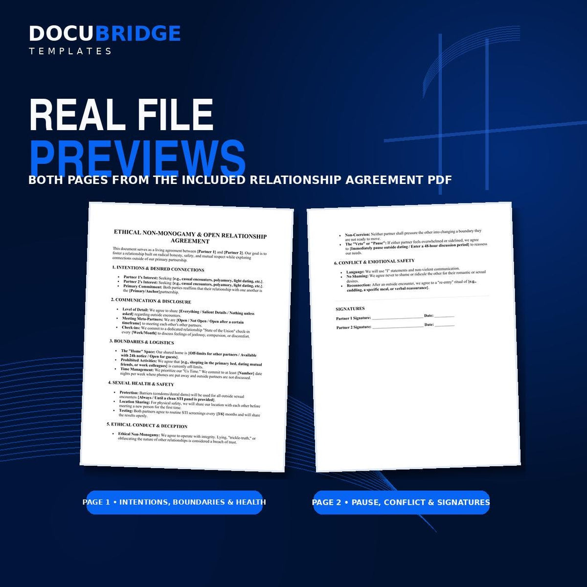 Ethical Non-Monogamy Agreement Template | Open Relationship Contract | Polyamory Boundaries Worksheet | ENM Relationship Tool | Couples