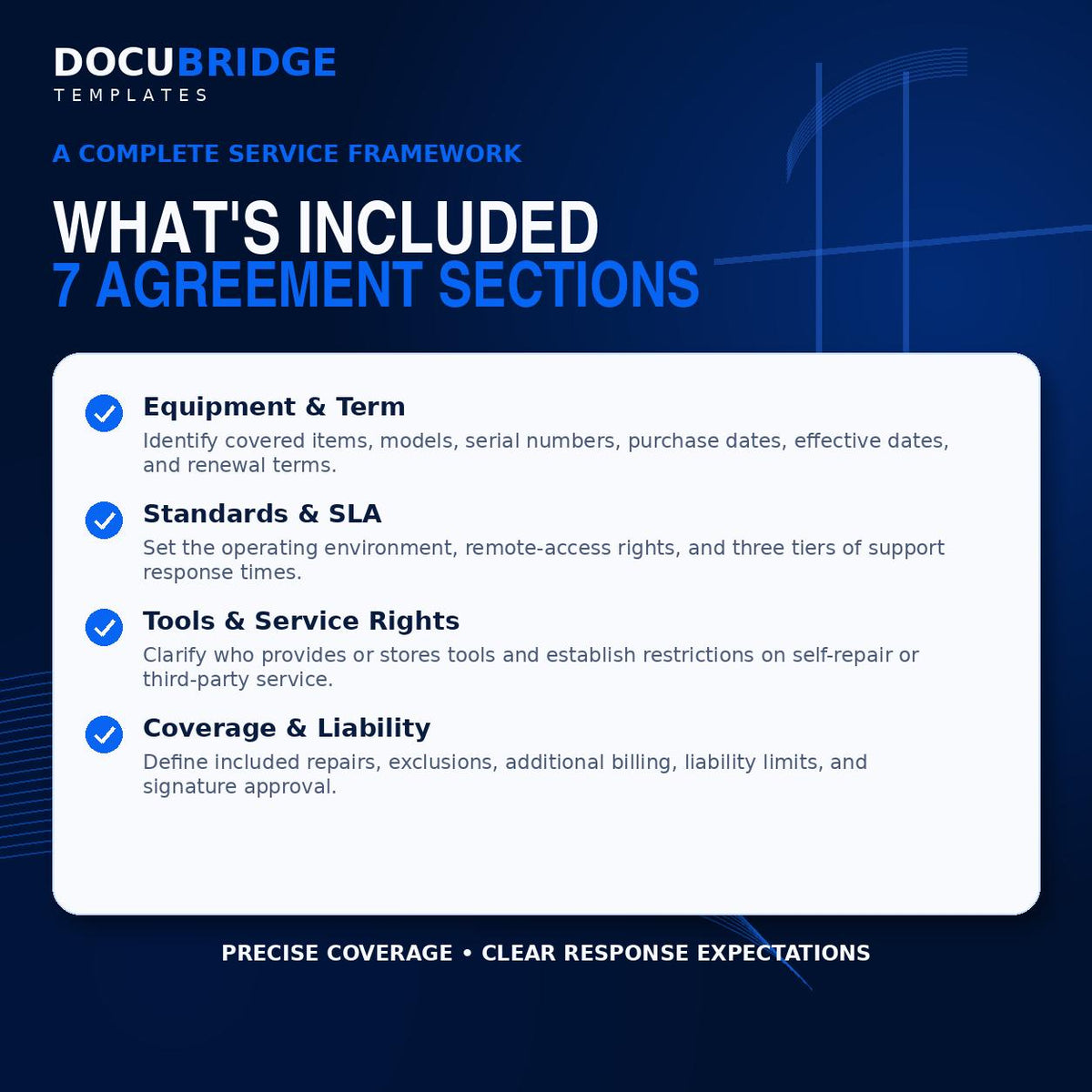 Equipment Maintenance Agreement Template | Service Level Agreement (SLA) (Digital Download)