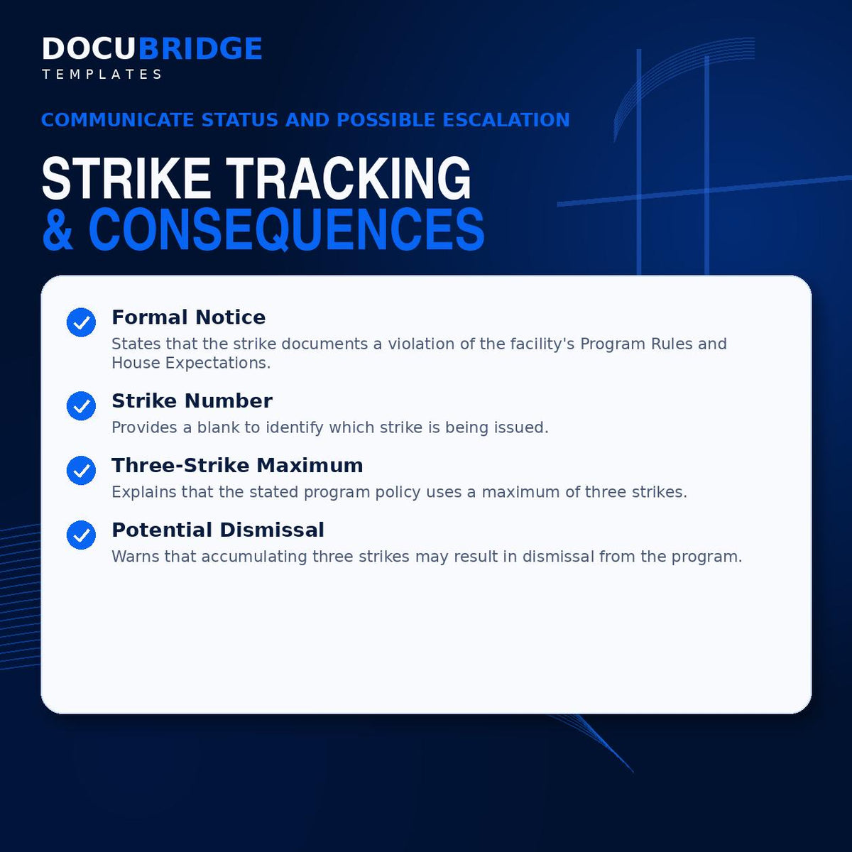 Strike Notice Letter Template for Independent Living Facility | Resident Violation Form PDF