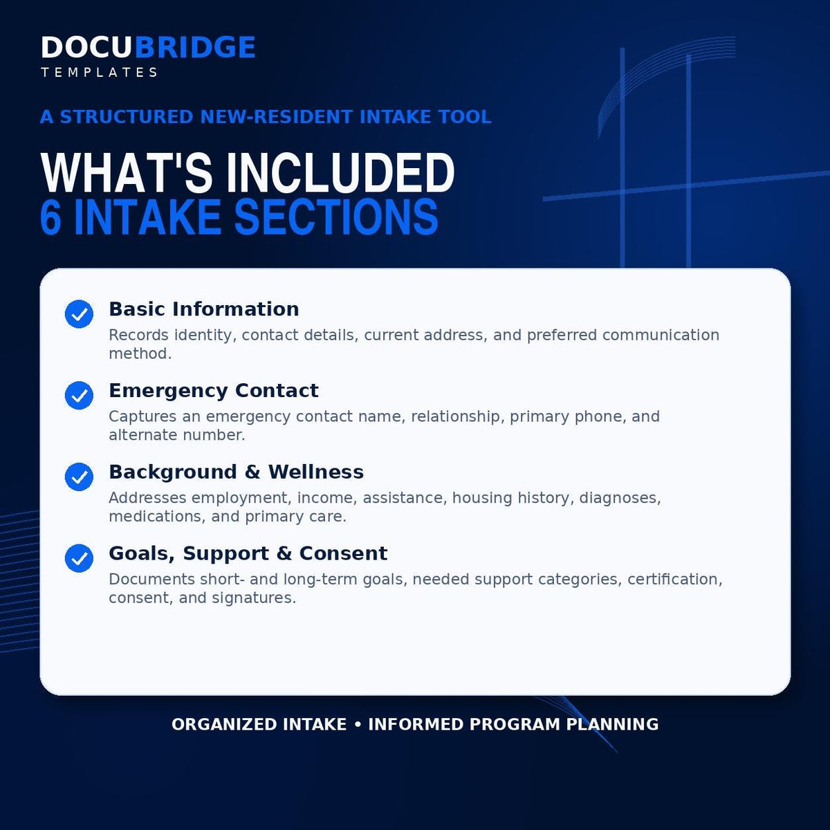 Resident Intake Form | Group Home and Independent Living Facility Admission Assessment Template | PDF & Word