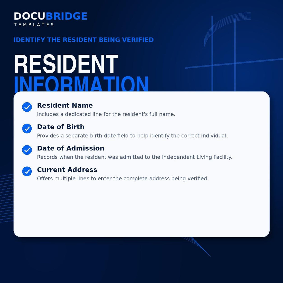 Proof of Address Letter Template for Independent Living Facility | Resident Verification Form PDF