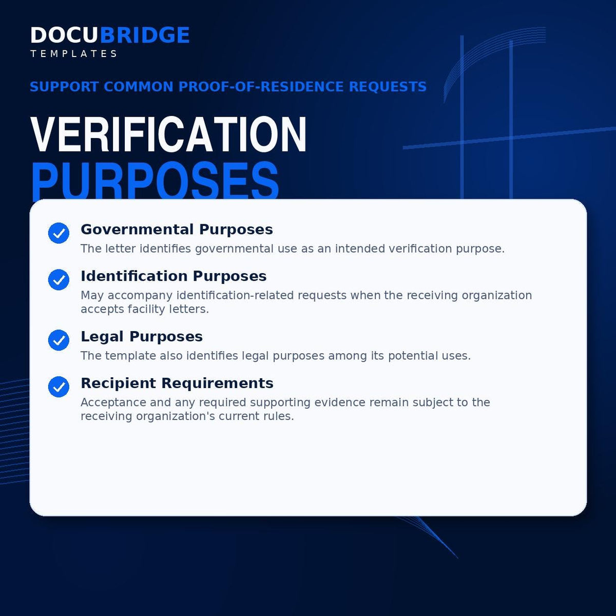 Proof of Address Letter Template for Independent Living Facility | Resident Verification Form PDF