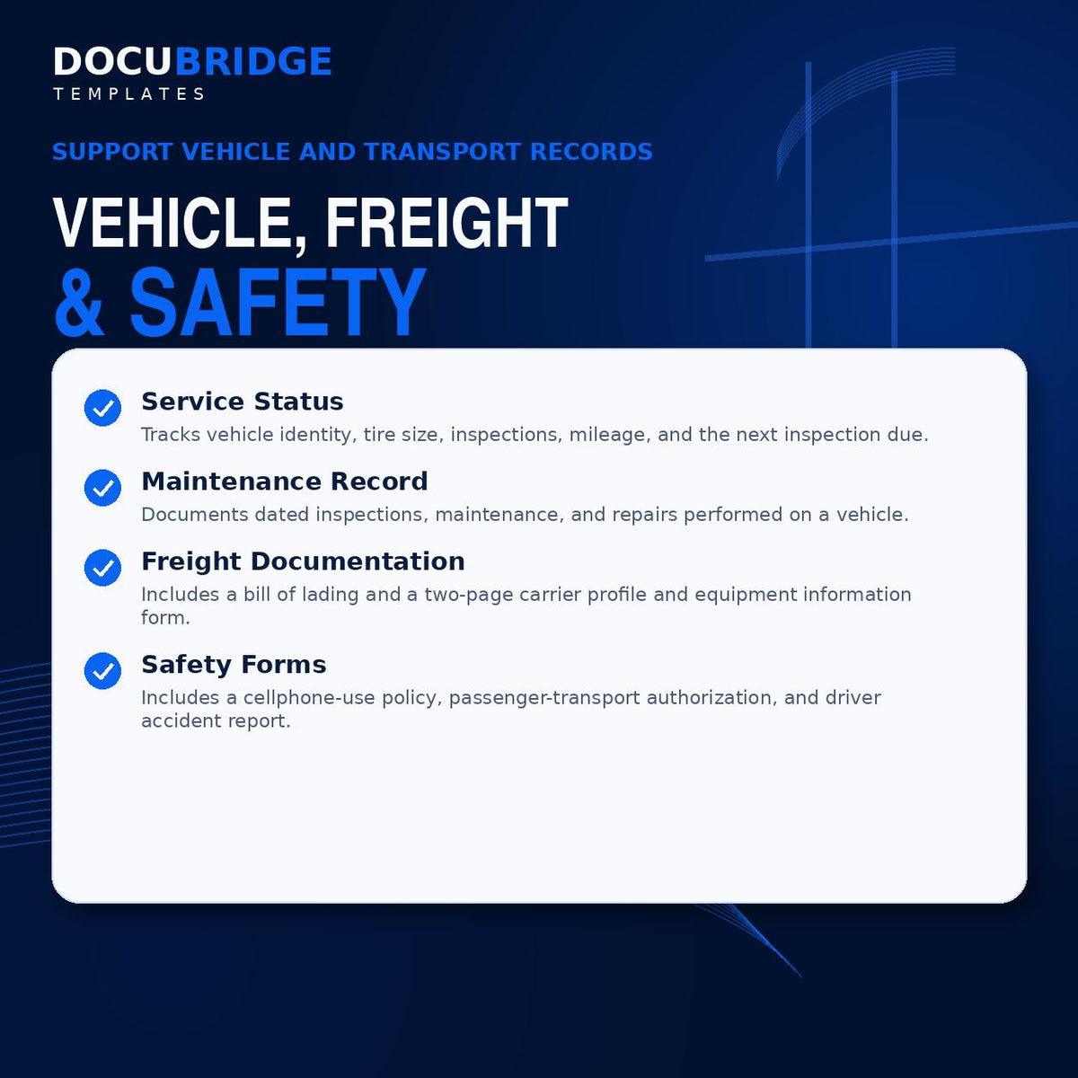 Trucking Company Business Forms Bundle | Driver Applications, Trip Logs, Policies, Checklists & Startup Templates