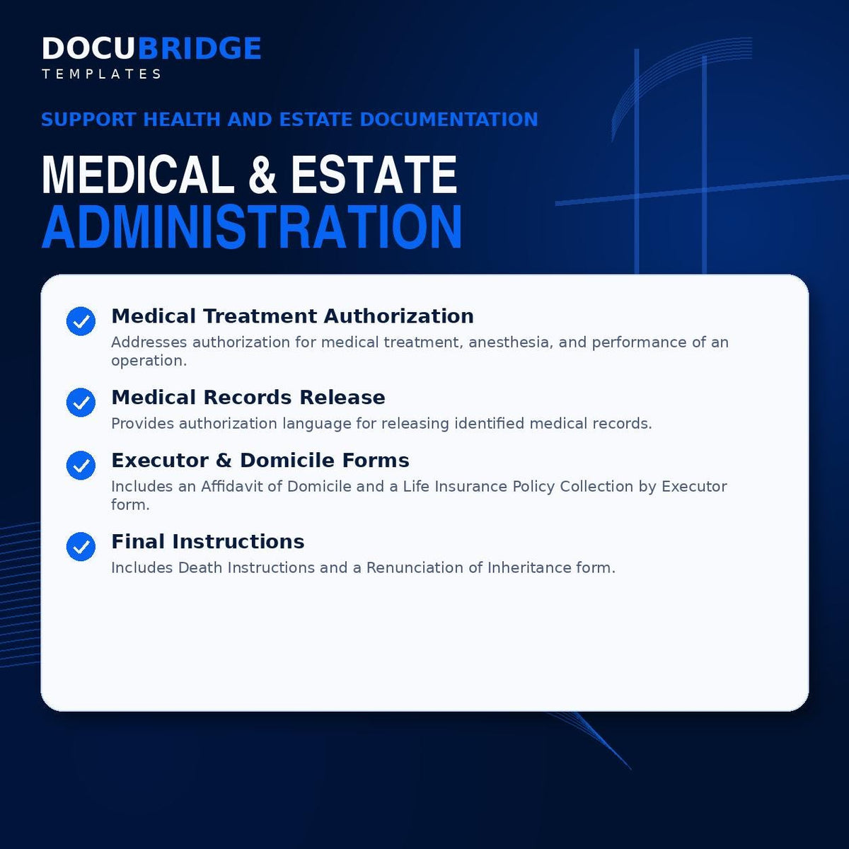 Estate Planning Forms Bundle – Will, Revocable Trust, Power of Attorney & Healthcare Directive Templates