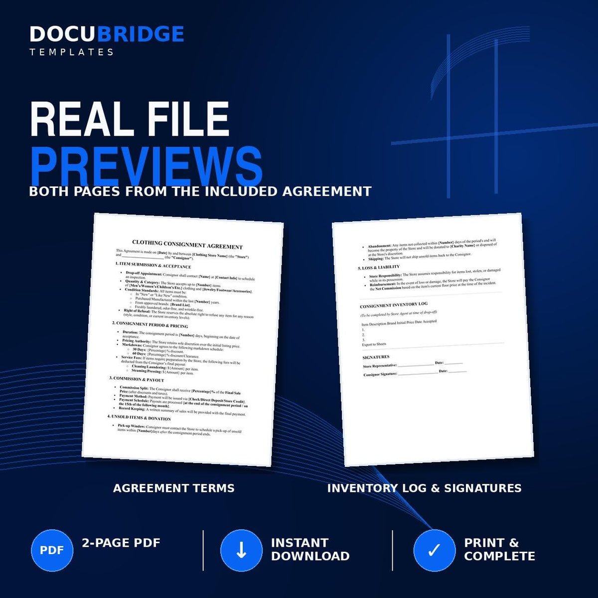 Clothing Consignment Agreement Template – Boutique Resale Contract for Consignment Shops & Clothing Stores