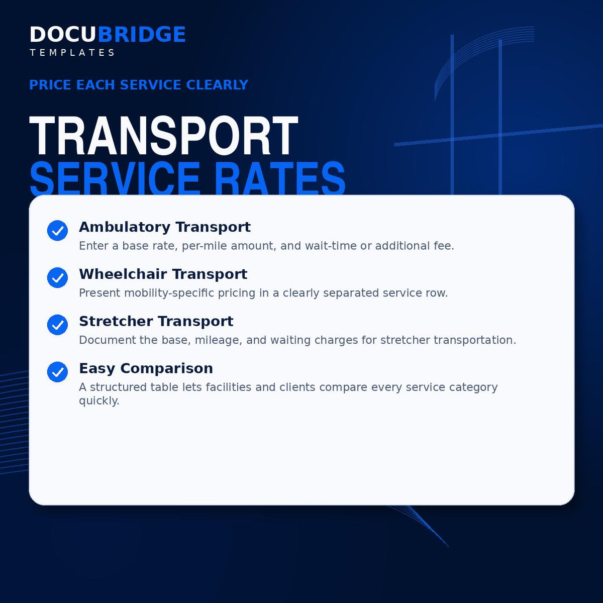 NEMT Rate Sheet Template – Non-Emergency Medical Transportation Pricing & Mileage Fee Sheet
