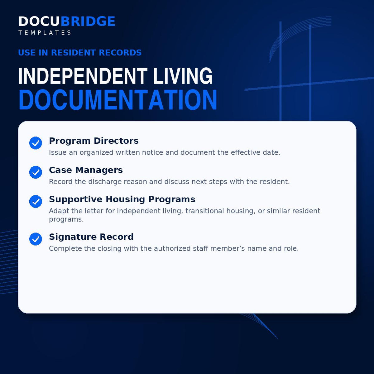 Program Discharge Letter Template – Independent Living, Group Home & Transitional Housing Resident Exit Notice
