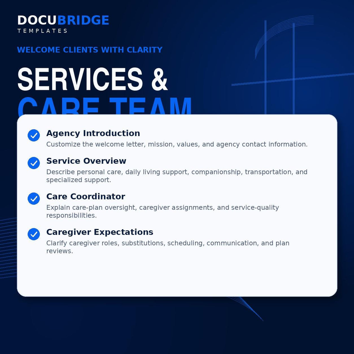Home Care Agency Client Welcome Packet | Services, Rights, HIPAA (Digital Download)