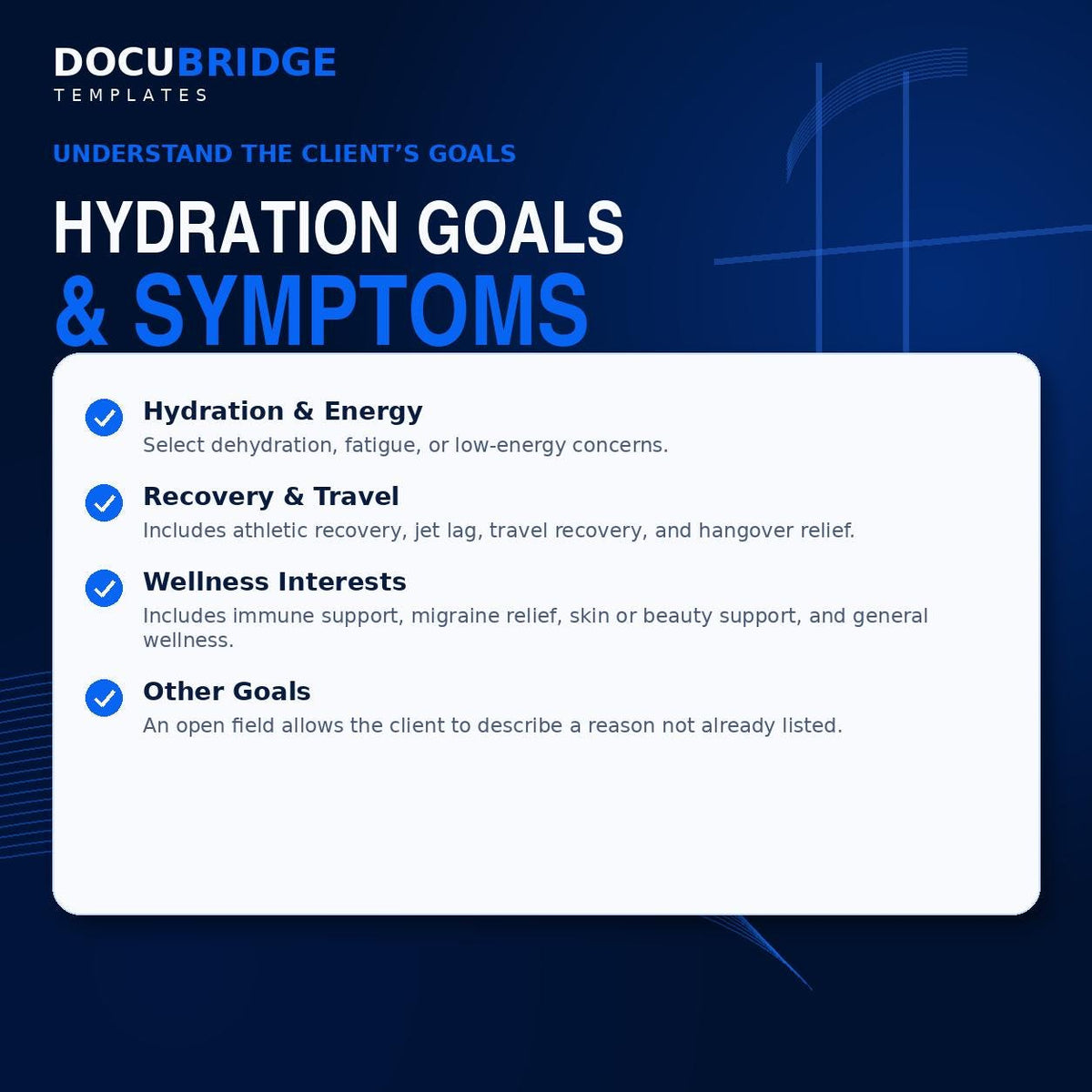IV Hydration Patient Intake Form – Medical History & Health Screening Template for IV Therapy Clinics
