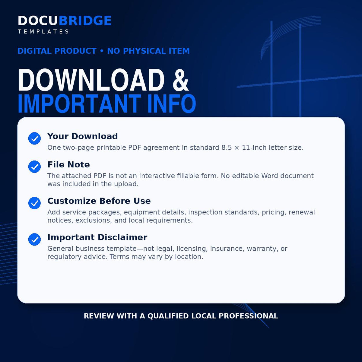 HVAC Preventative Maintenance Agreement Template – Heating & Cooling Service Contract for HVAC Contractors